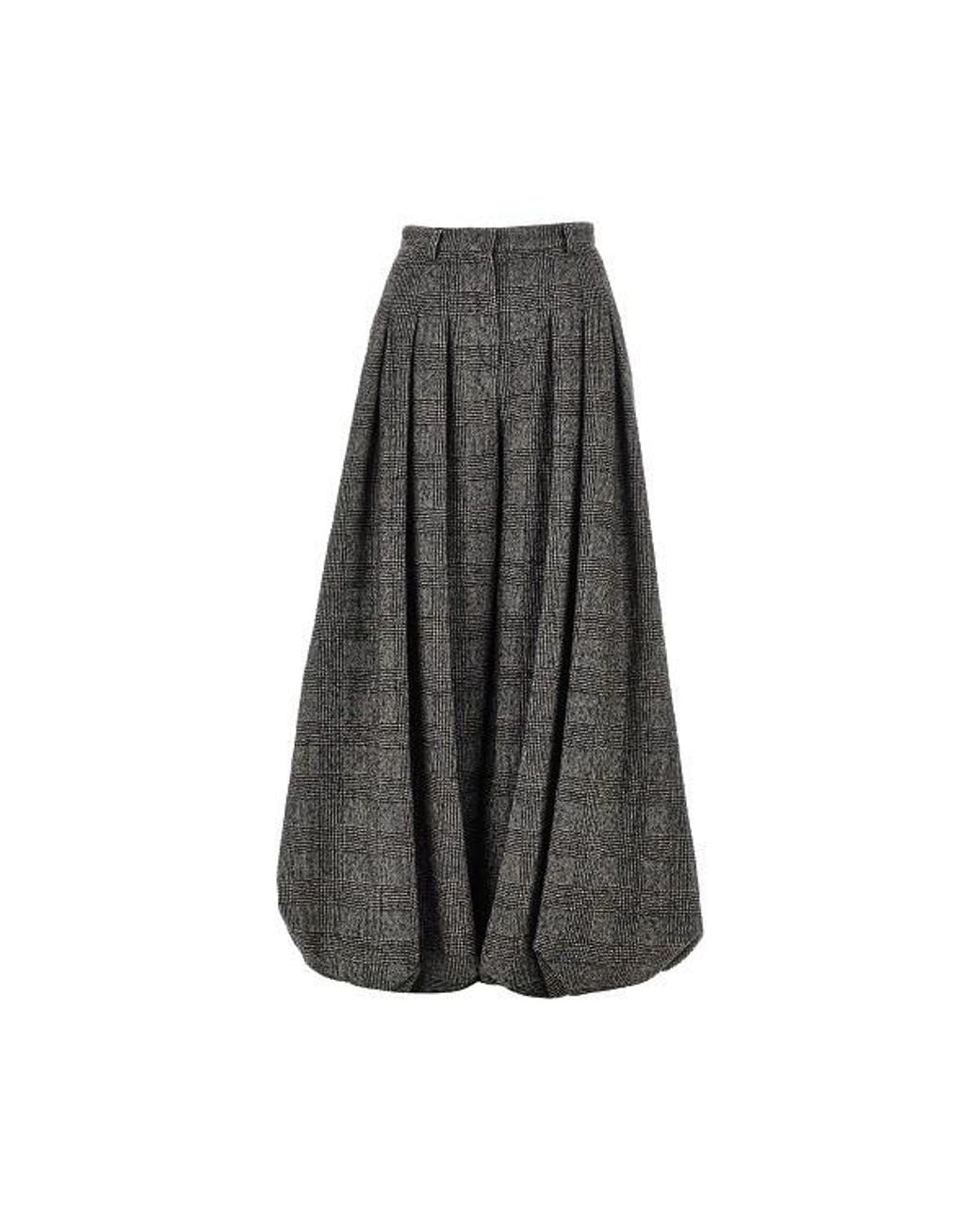 Emporio Armani Gray Pleated Wide-Leg Trousers