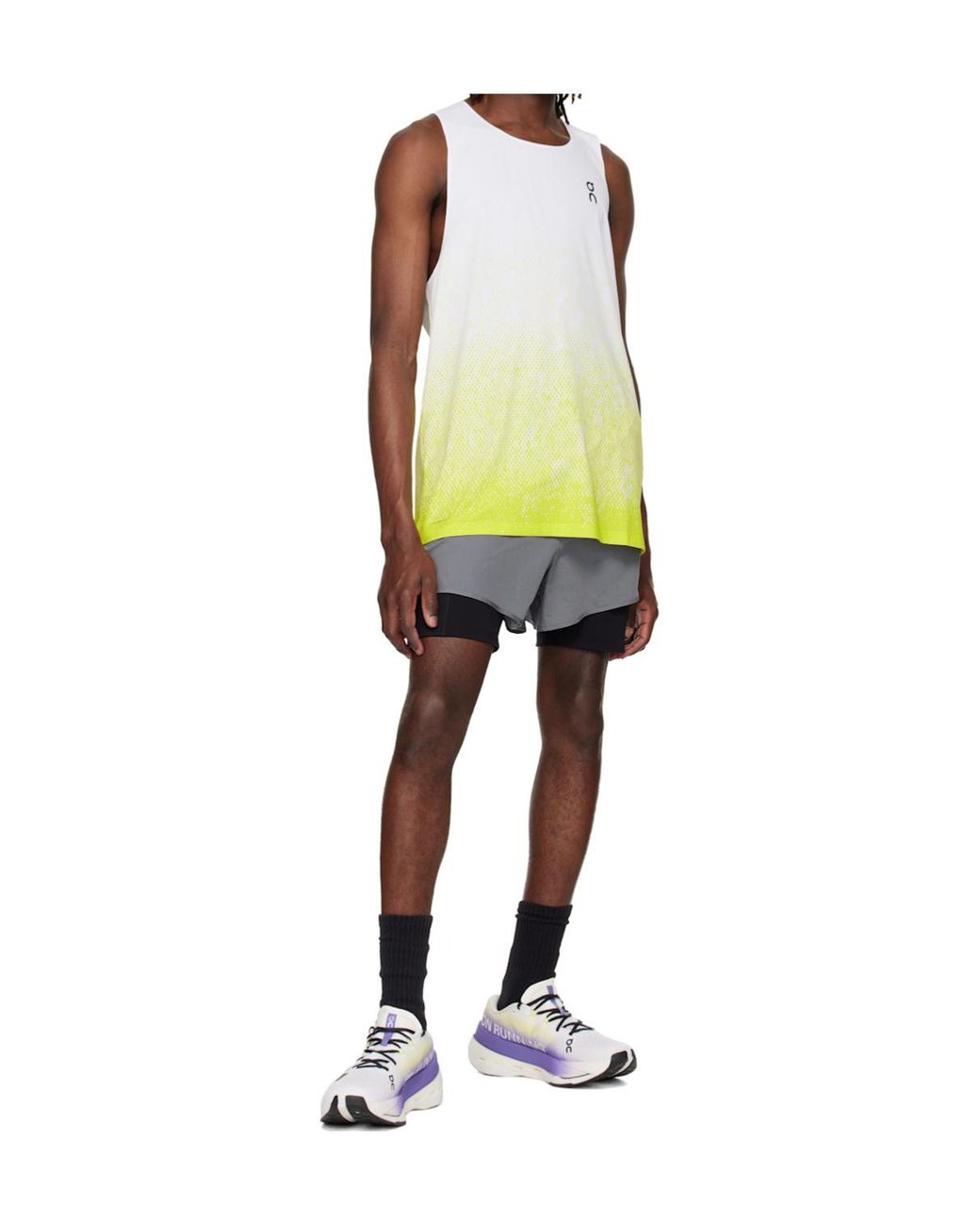 On Shoes Yellow Zero Singlet Running Crew Neck Vest for men