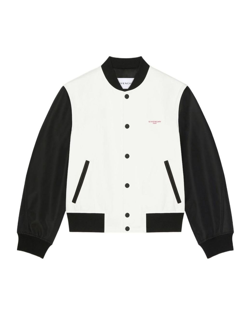 Givenchy Black Bi-Material Blouson With Photographic Negative Print for men