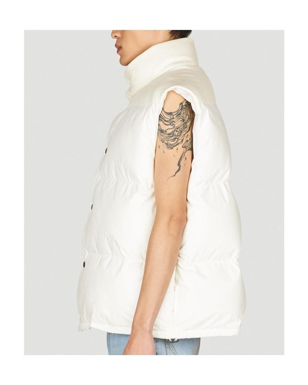 Bottega Veneta White Buttoned Padded Gilet for men