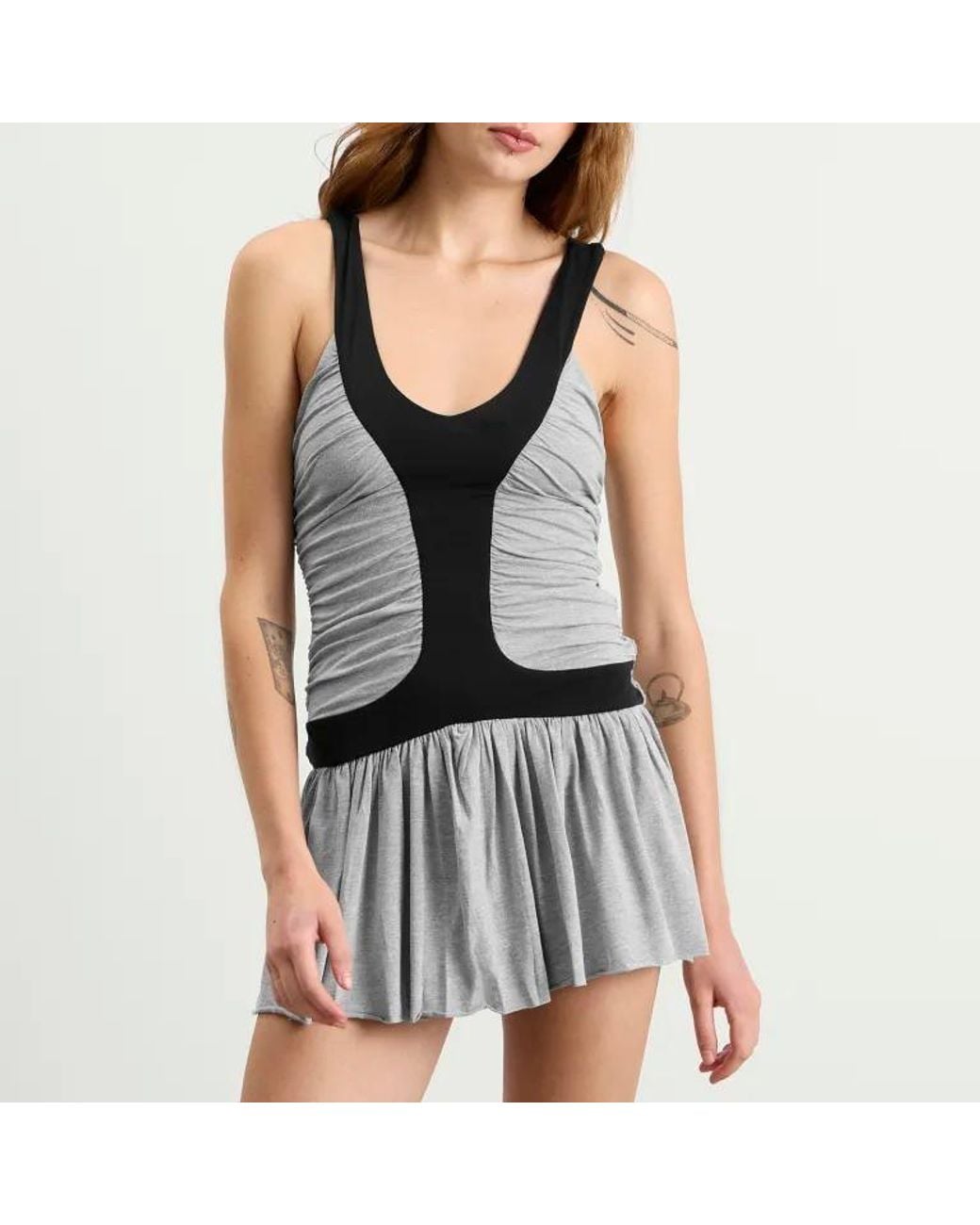 GIMAGUAS Black Molly Pleated Mini Dress