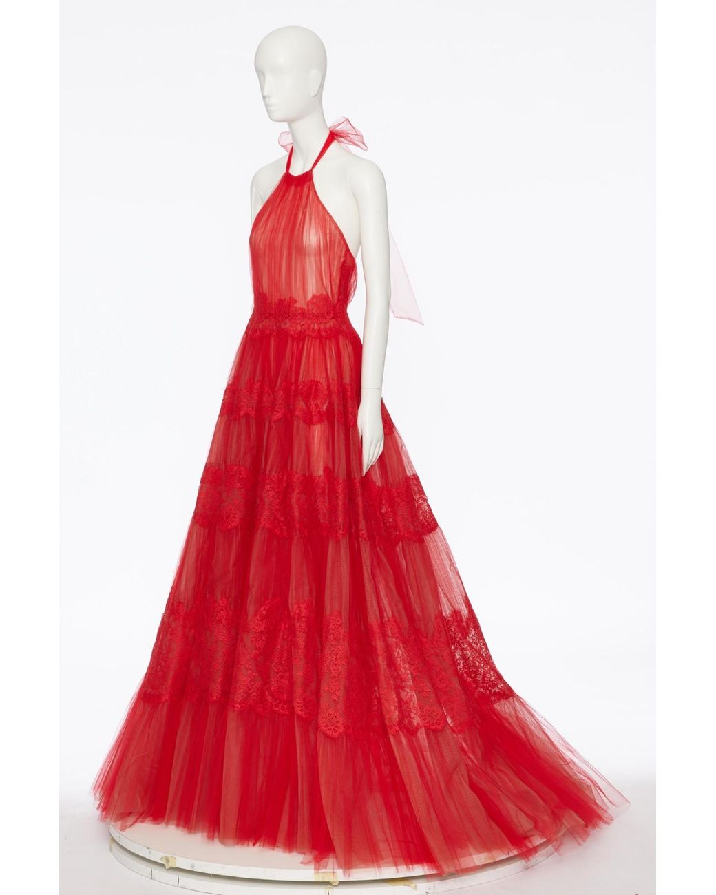 Valentino Red Neck-Hanging Dress