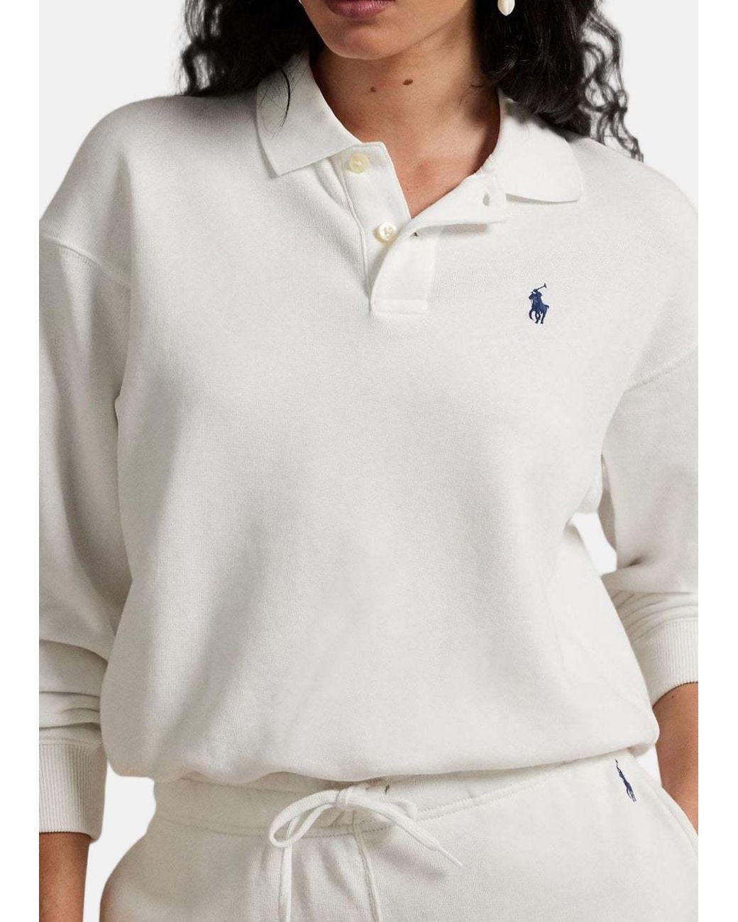 Polo Ralph Lauren White Logo Embroidered Polo Shirt