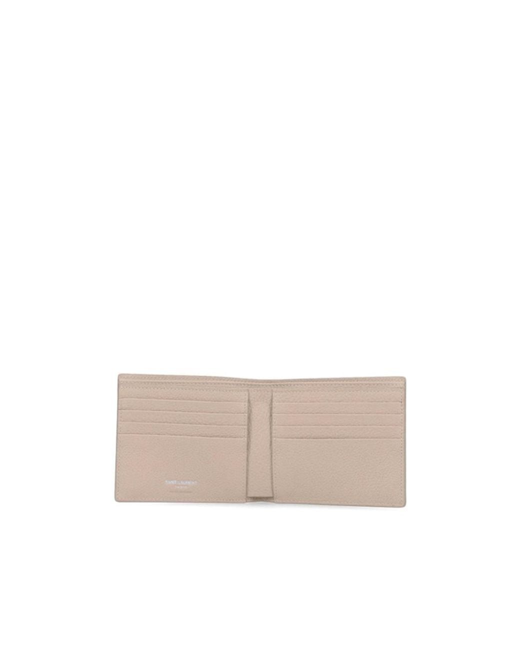 Saint Laurent Natural Tiny Cassandre East/West Wallet for men