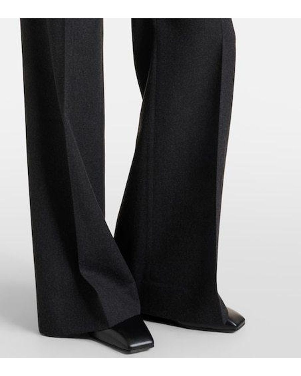 Victoria Beckham Black Virgin Wool Flared Pants