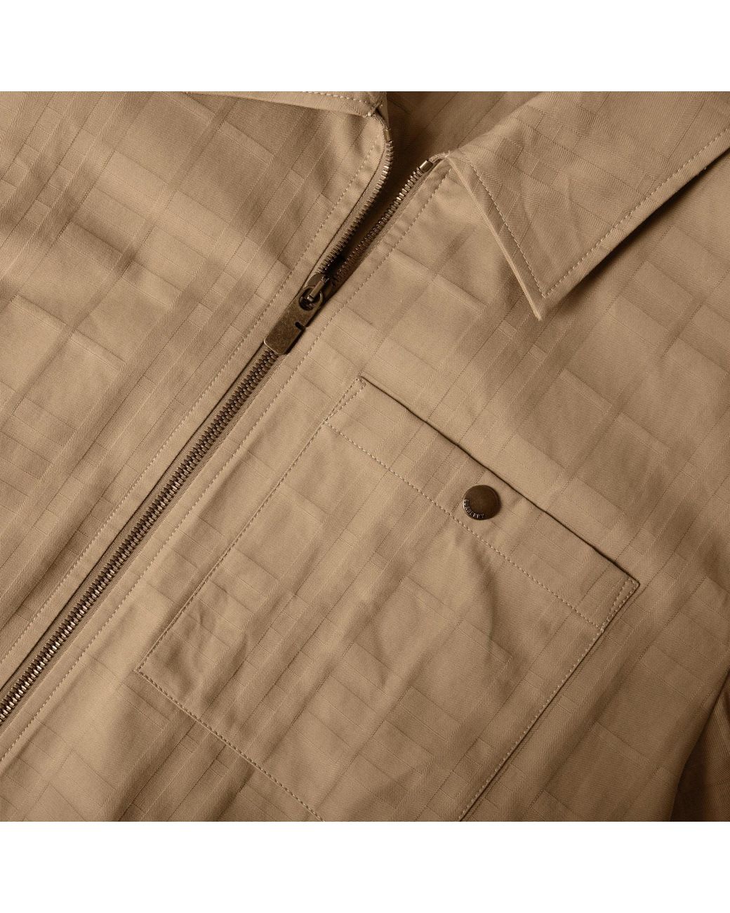 Burberry Brown Tonal Check Zip-Up Jacket for men