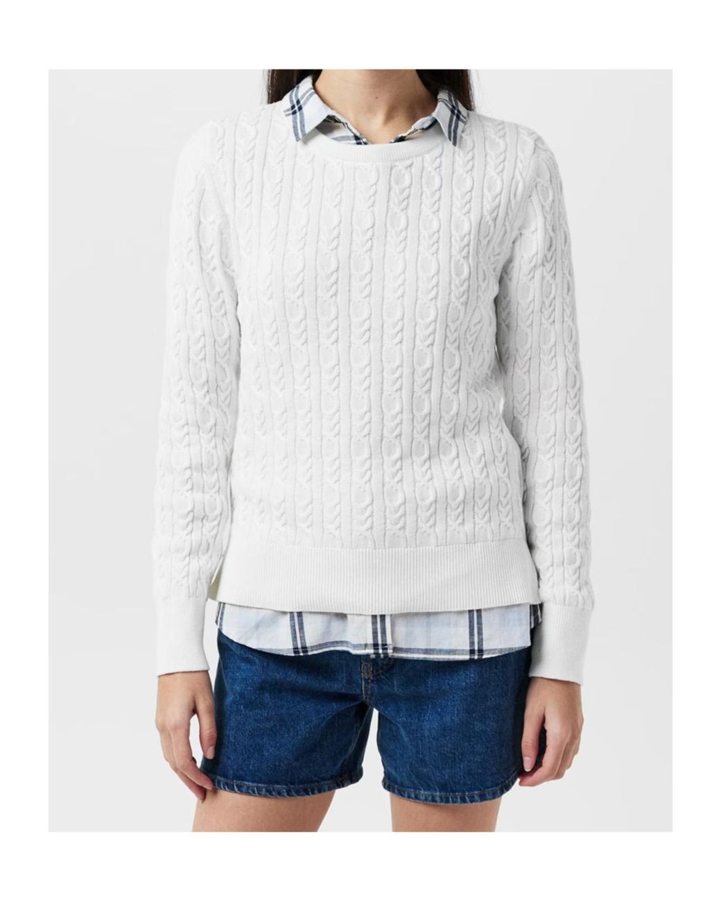 Barbour White Hampton Knit Sweater