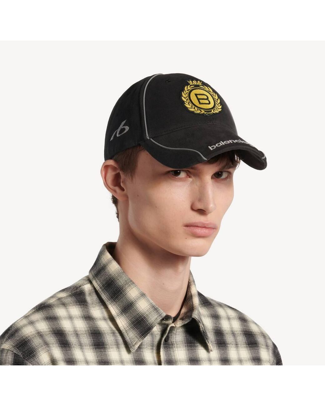 Balenciaga Black Naval Crest Cap for men
