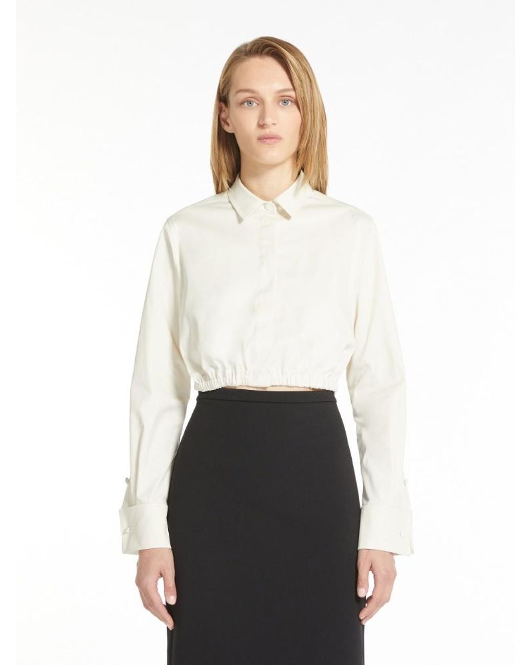Max Mara White Tevere Stretch Twill Shirt