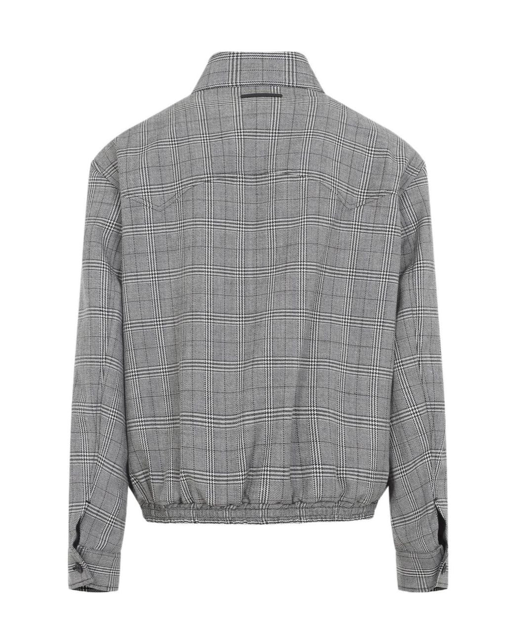 Marni Gray Zip-Up Checked Jacket for men