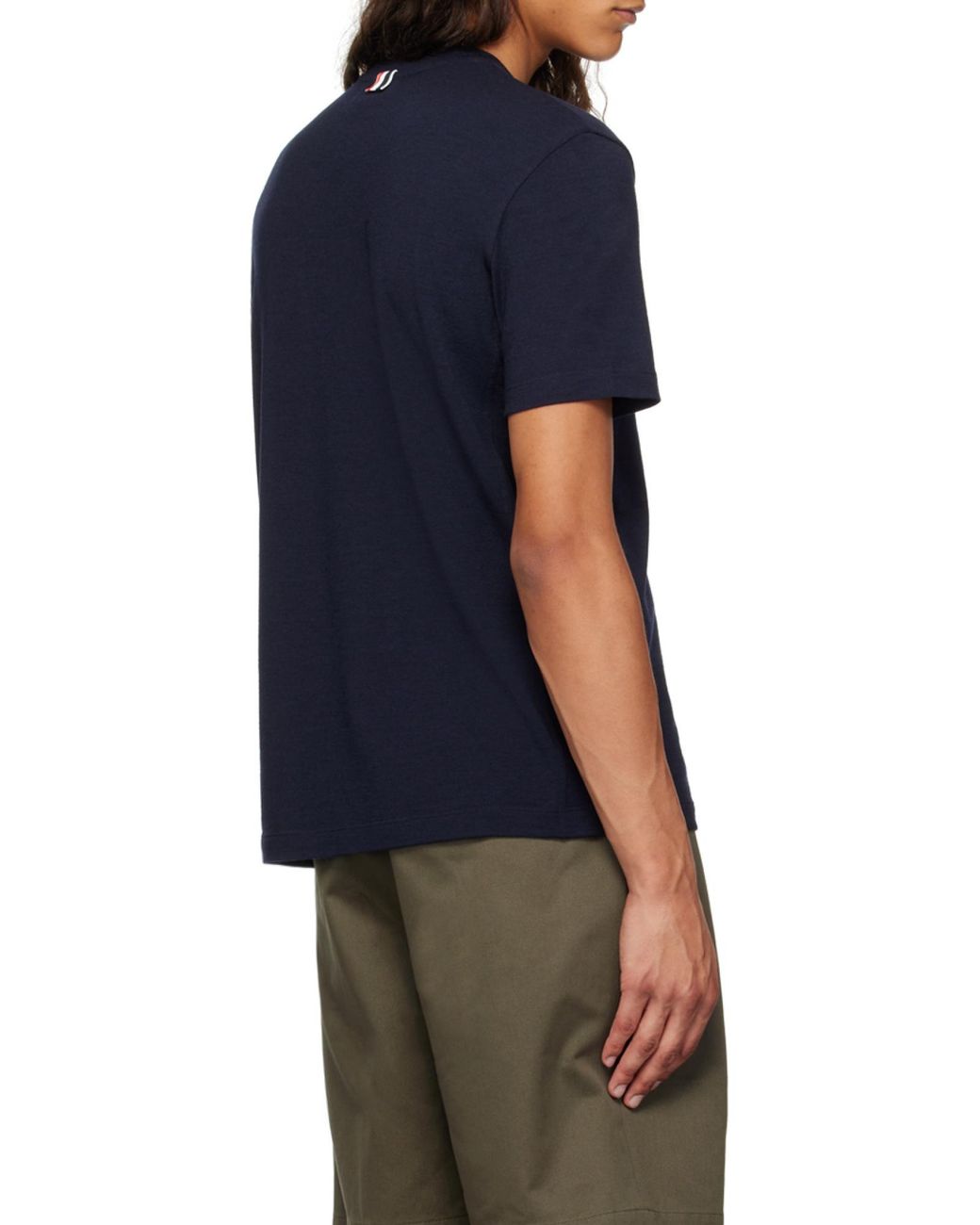 Thom Browne Black Short-Sleeved Crewneck Knitted T-Shirt for men
