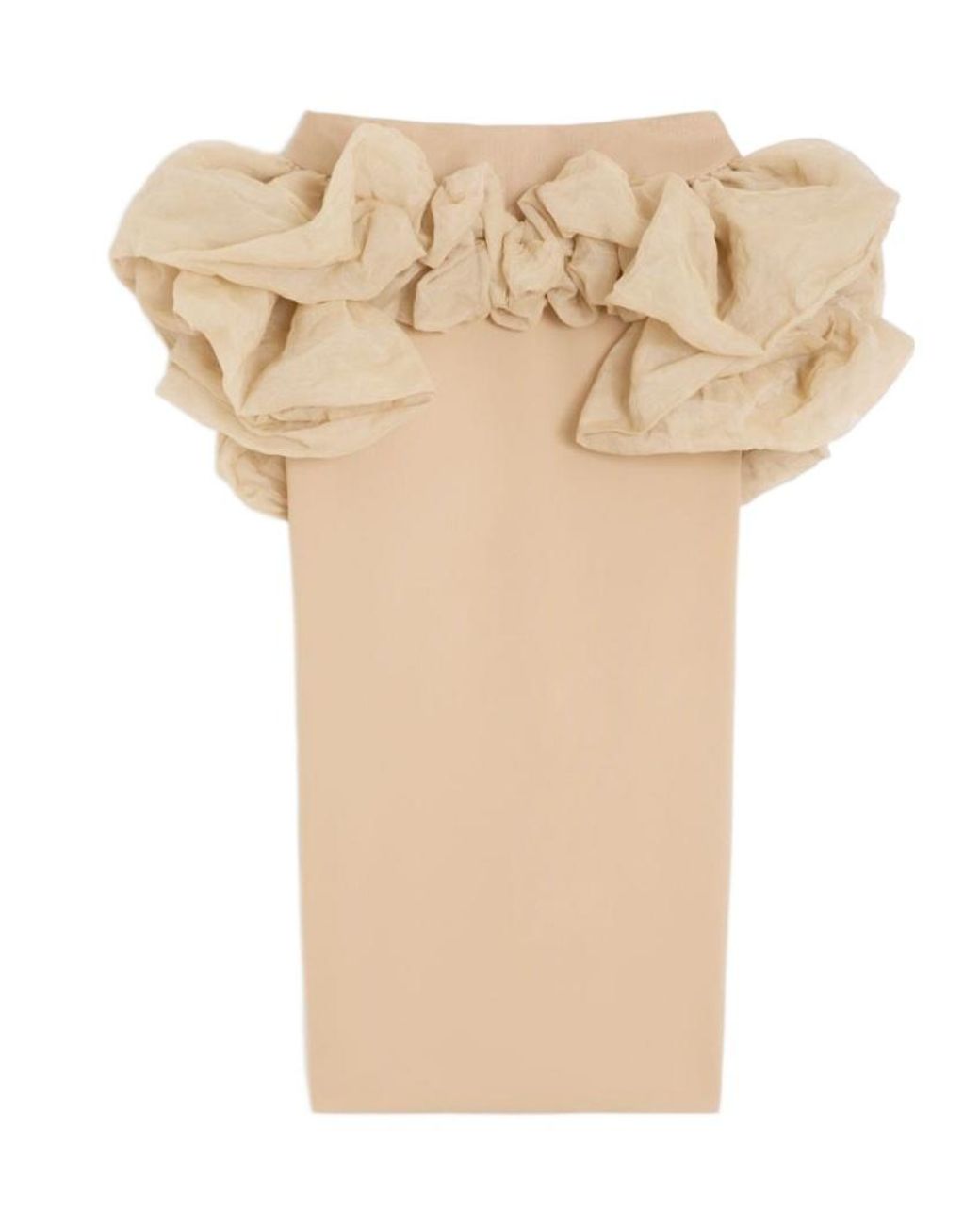 Max Mara Natural Sbaccano Ruffled Midi Skirt