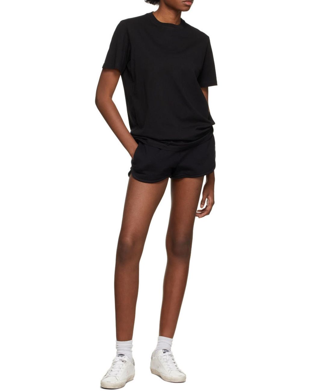 Golden Goose Deluxe Brand Black Star Embroidered Shorts