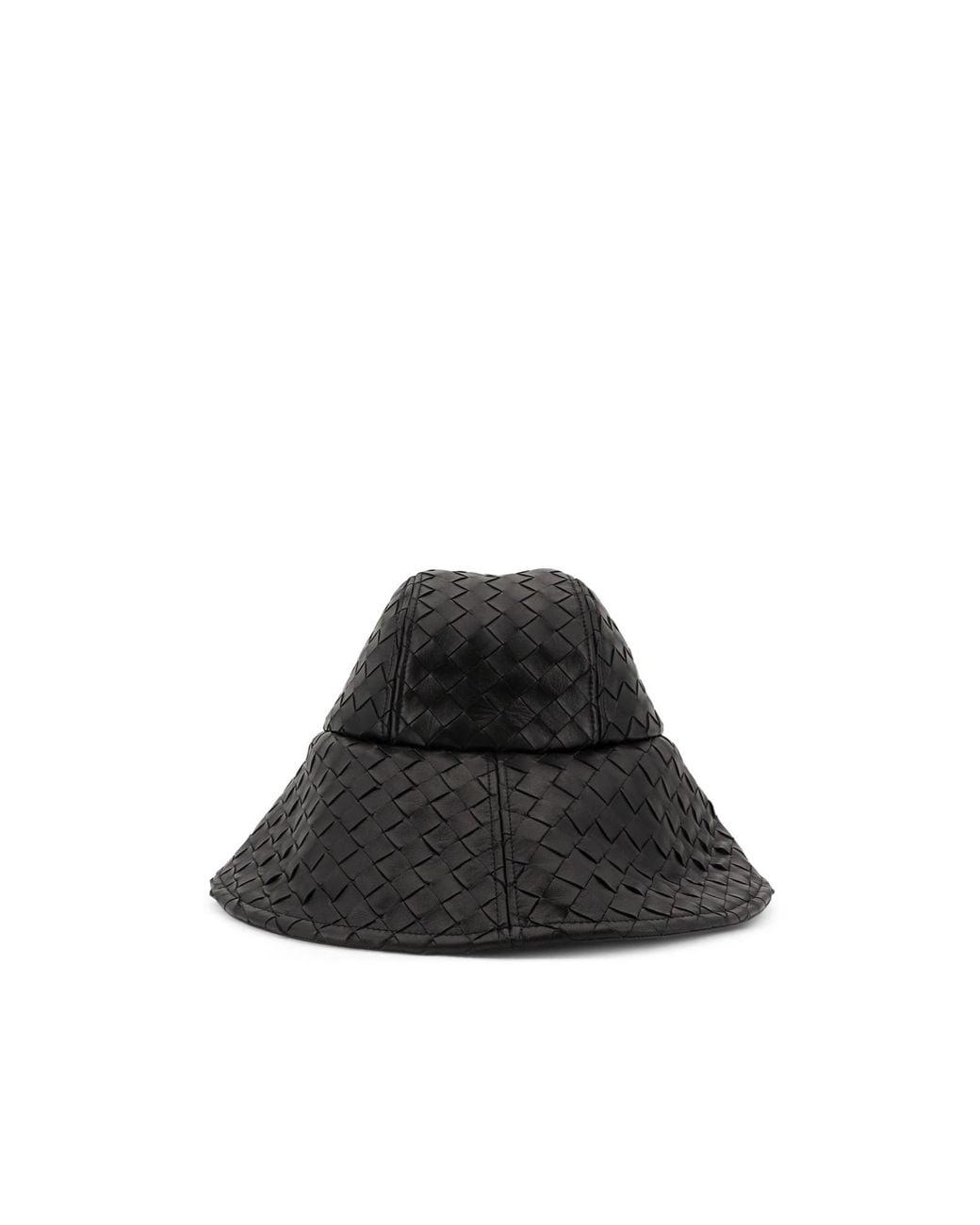 Bottega Veneta Black Intrecciato Leather Hat