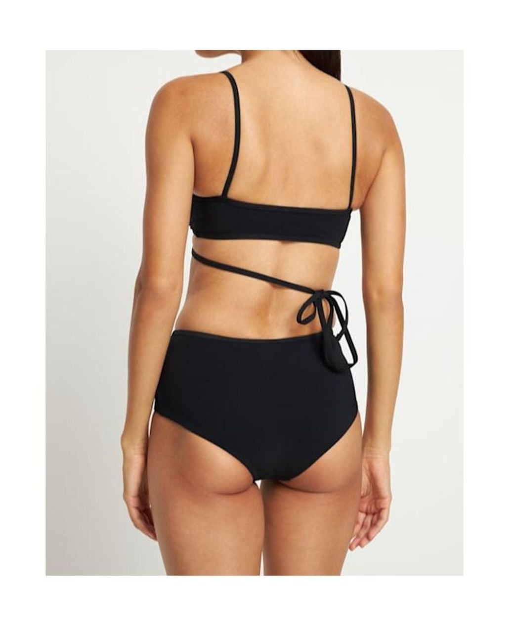 Christopher Esber Black Bandeau Tie One Piece Swimsuit