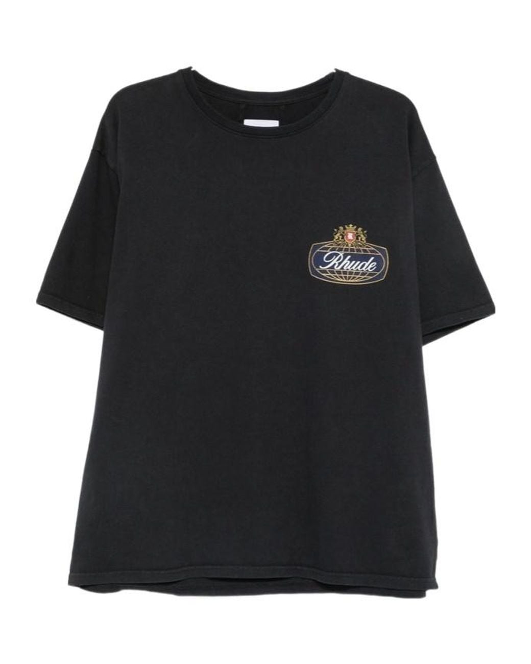 Rhude Black Safari Crest Logo T-Shirt for men