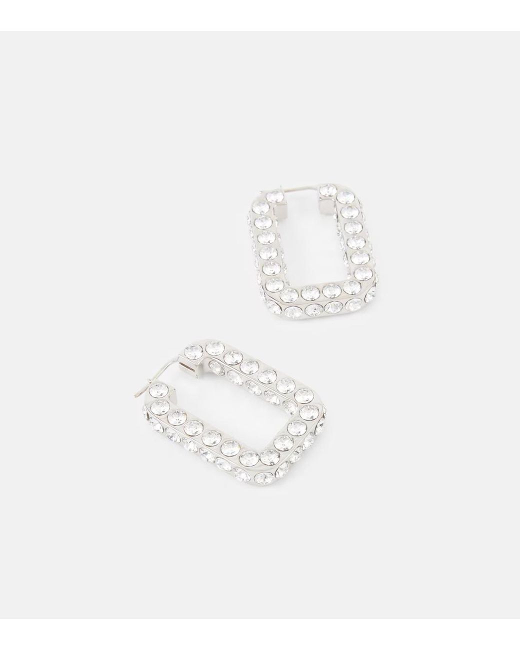 AMINA MUADDI White Charlotte Embellished Hoop Earrings