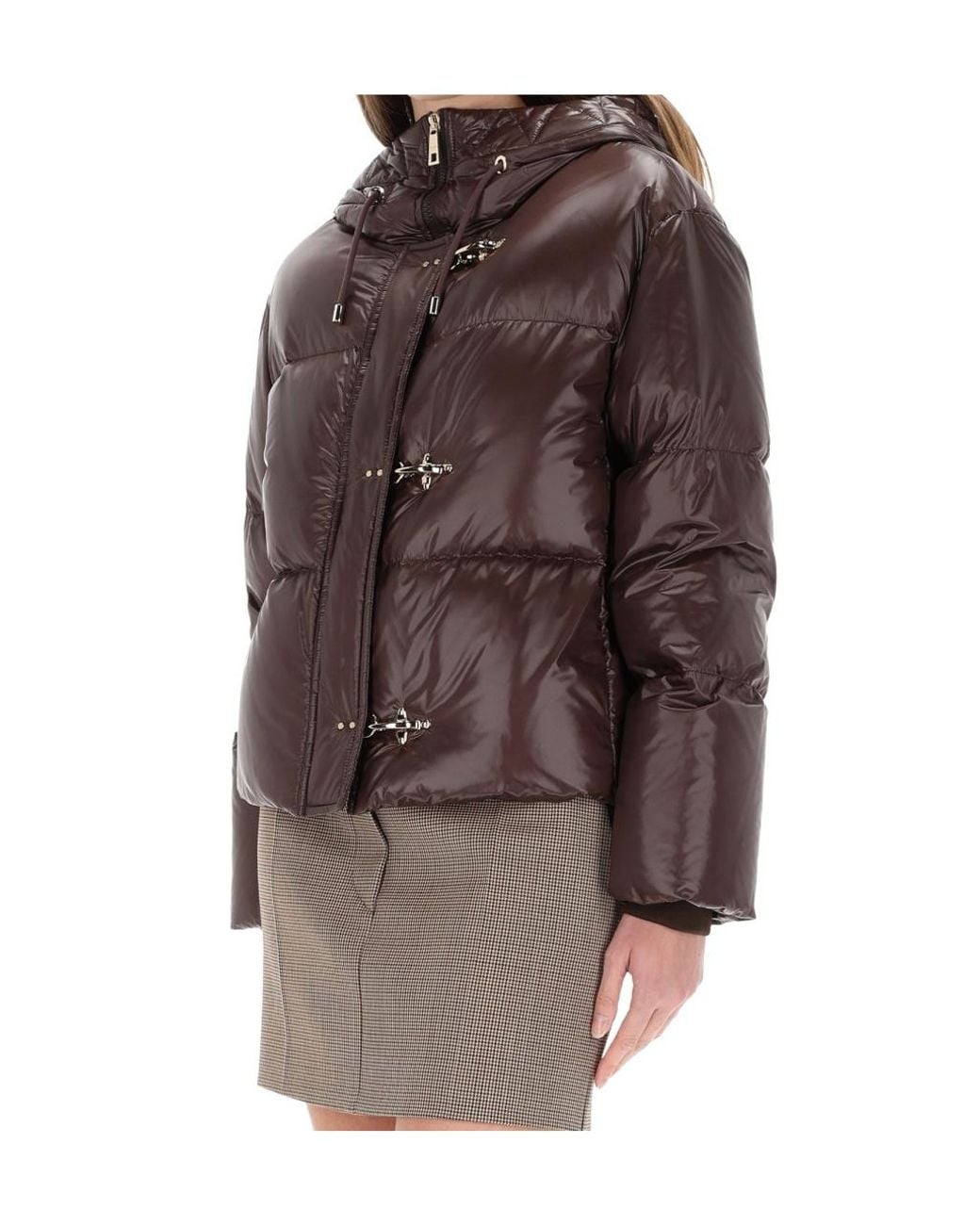 Fay Brown Hooded Down Jacket