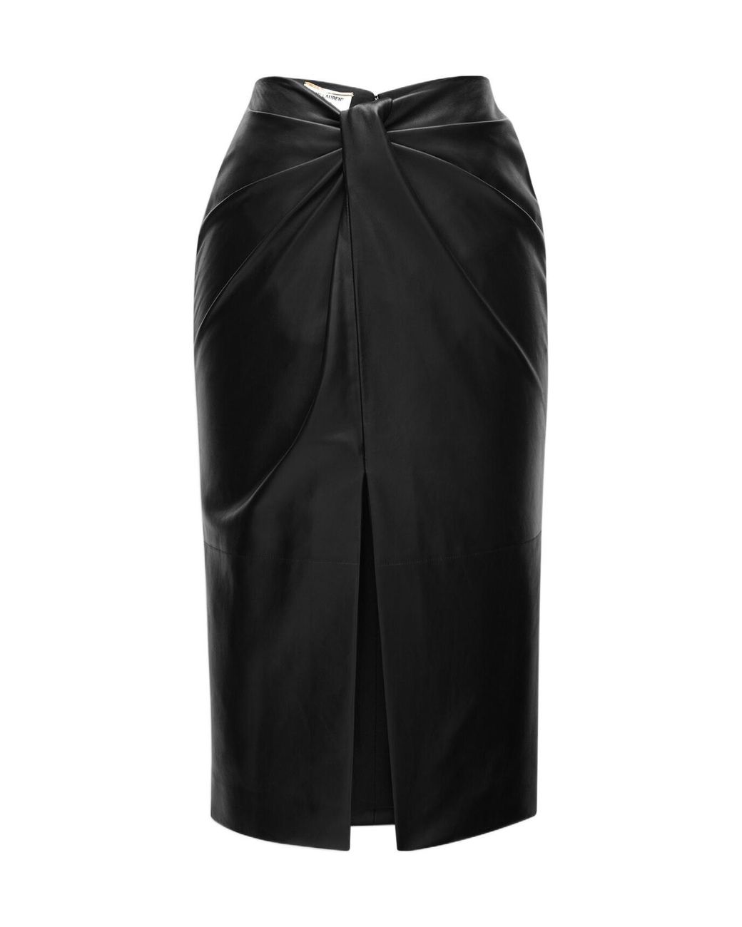 Saint Laurent Black Twist Pencil Skirt