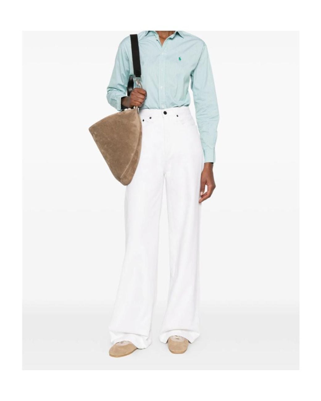Polo Ralph Lauren Blue Relaxed Fit Pinstriped Shirt