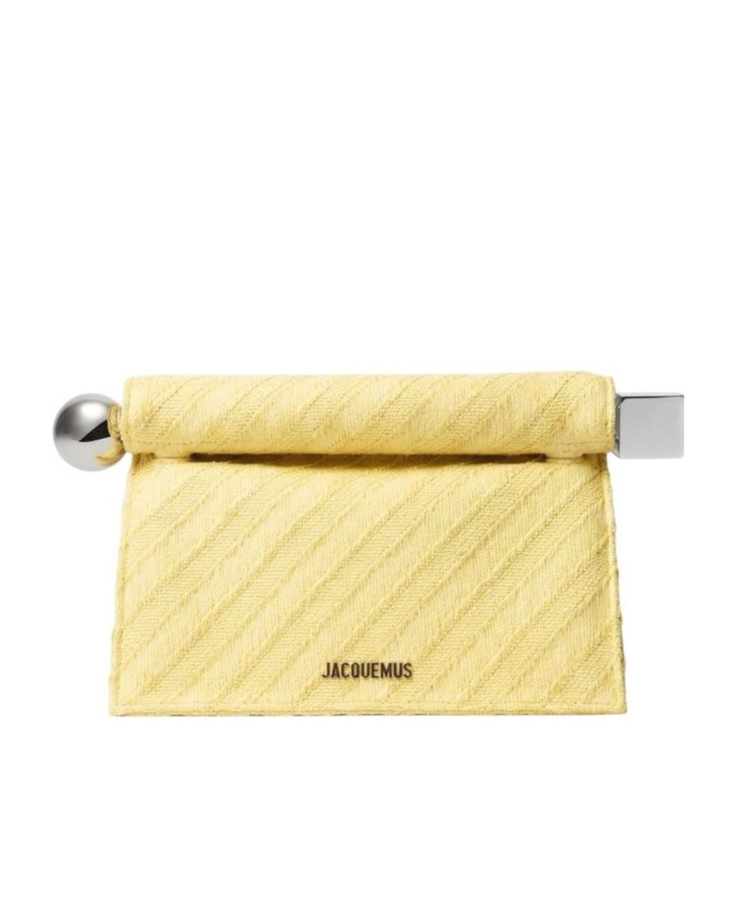 Jacquemus Yellow Logo Lettering Rond Carré Clutch Bag