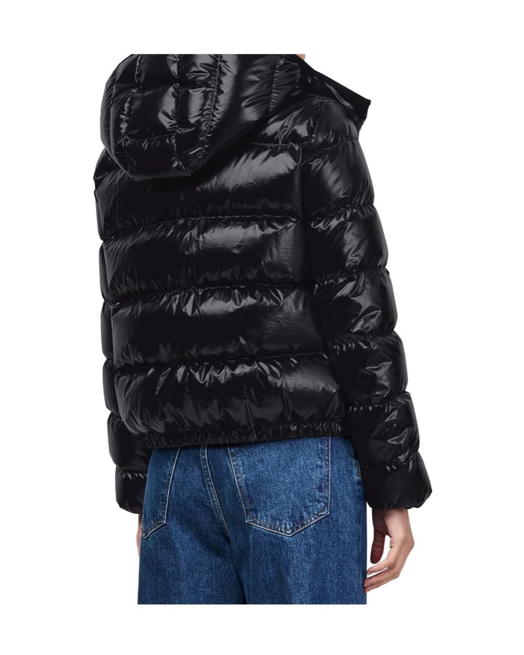 Moncler Black Logo-Stamped Down Jacket
