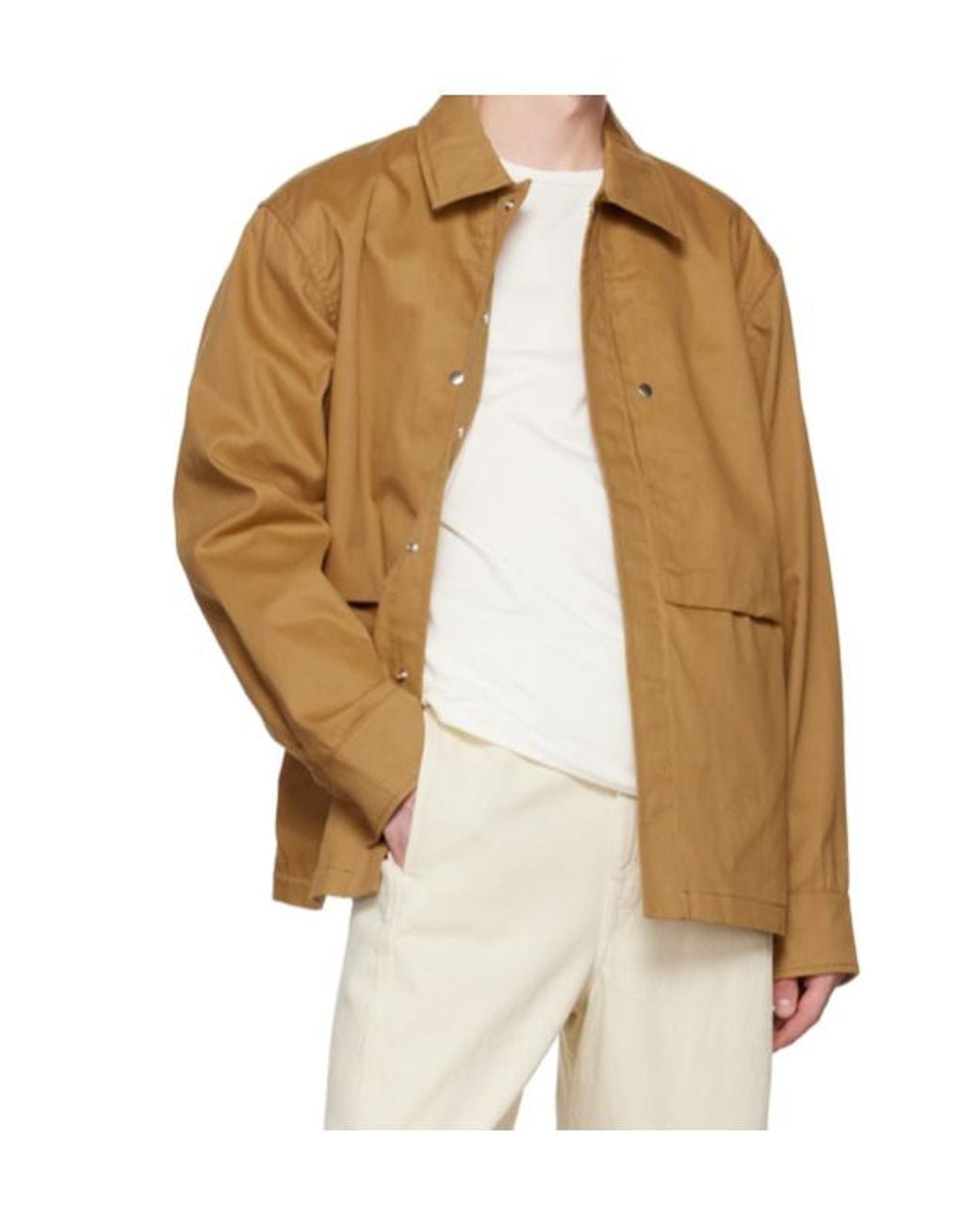 Jil Sander Natural Long-Sleeved Casual Jacket for men
