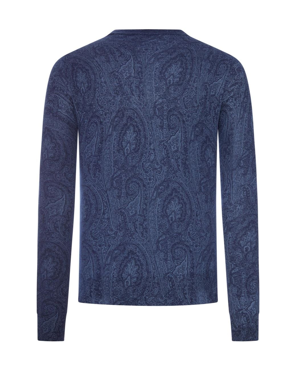 Etro Blue Pattern-Printed Crewneck Jumper for men