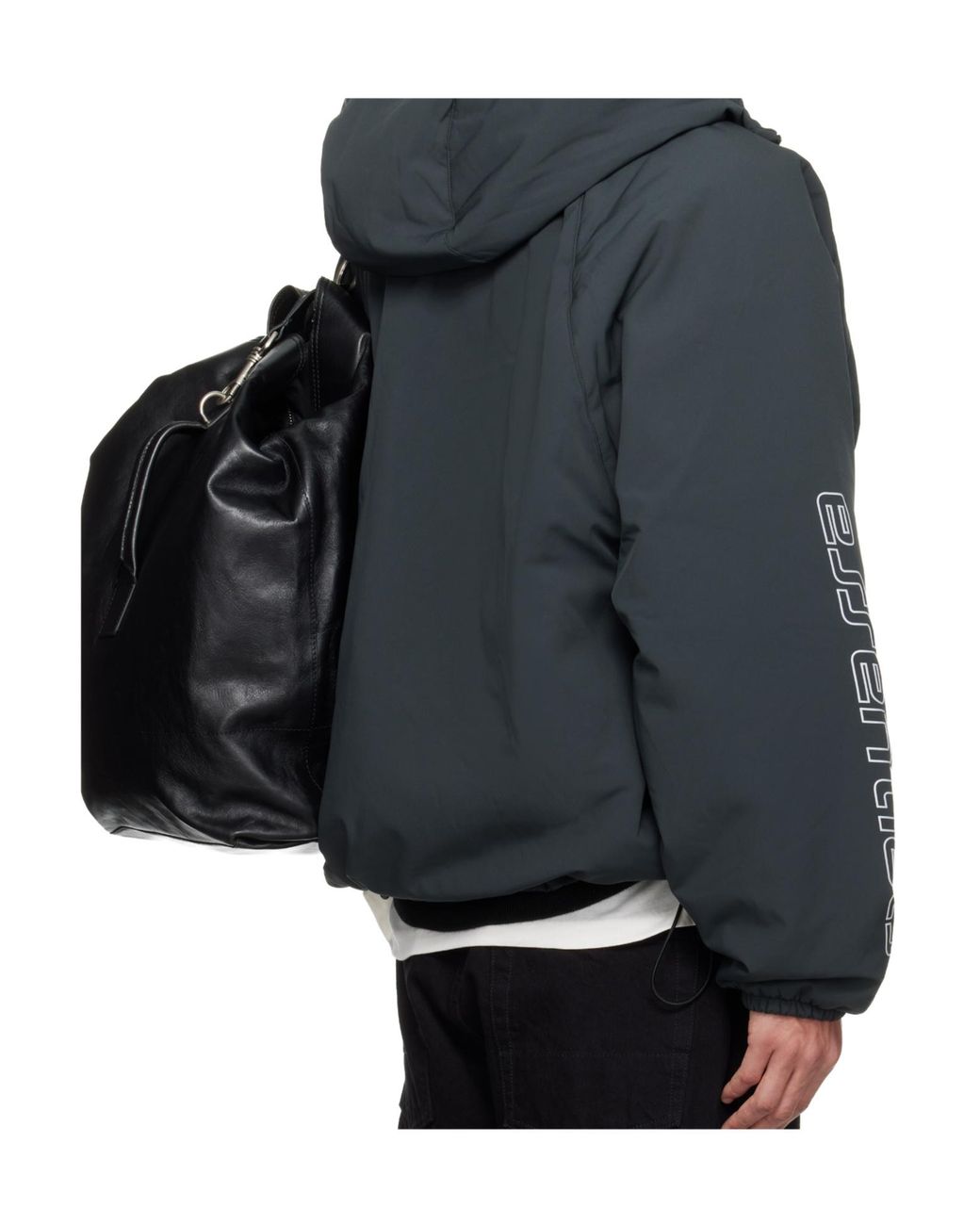 Fear Of God Gray Hooded Half-Zip Jacket for men