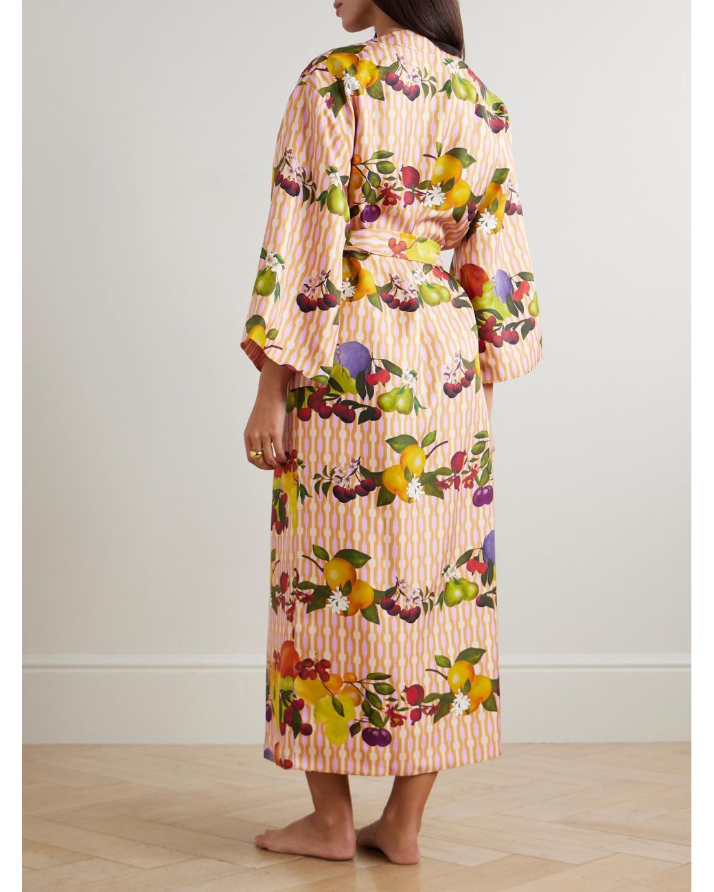 Eres Metallic Saveur Reversible Printed Silk-Twill Robe