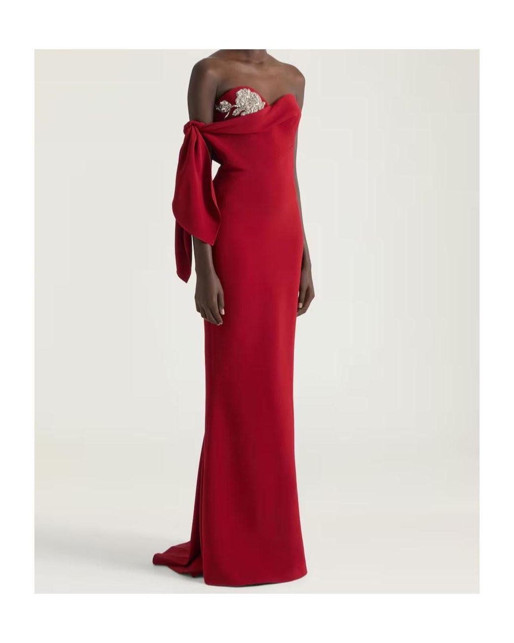 Givenchy Red Long Evening Bustier Dress
