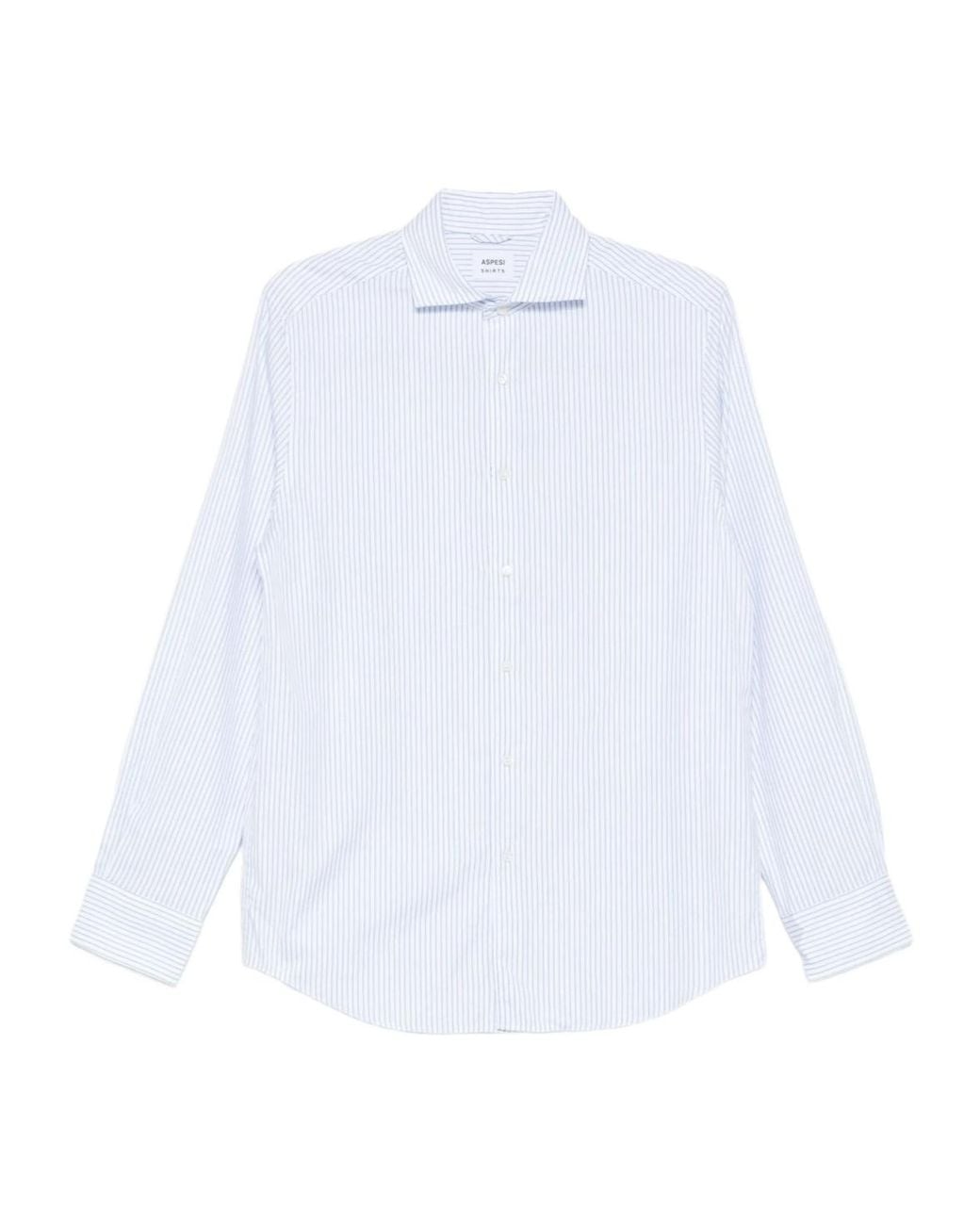 Aspesi White Striped Cotton Shirt for men