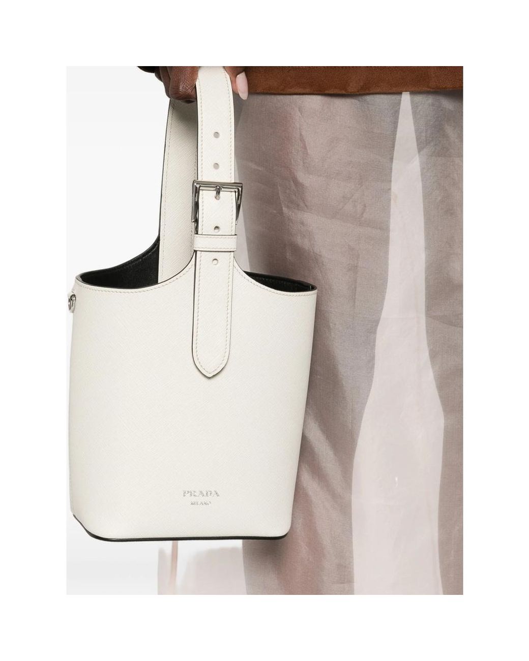 Prada White Patterned Handbag