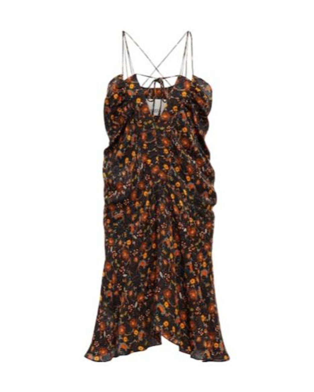 Isabel Marant Brown Presly Floral Silk-Blend Minidress