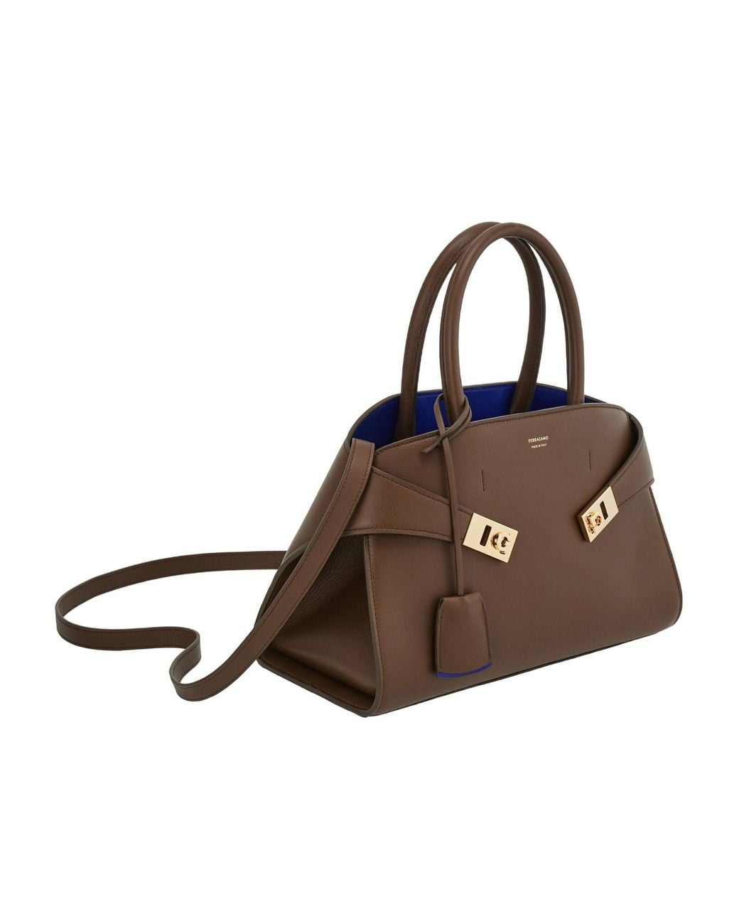 Ferragamo Brown Logo Buckle Shoulder Bag