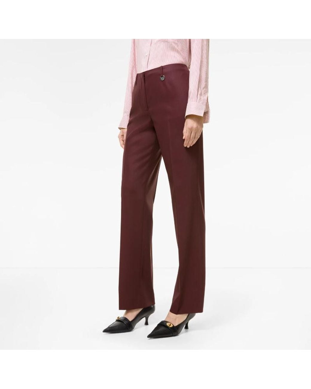 Burberry Purple Wool Tailored Trousers