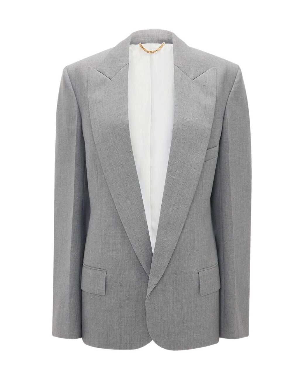 Victoria Beckham Gray Sculptural Sleeve Jacket