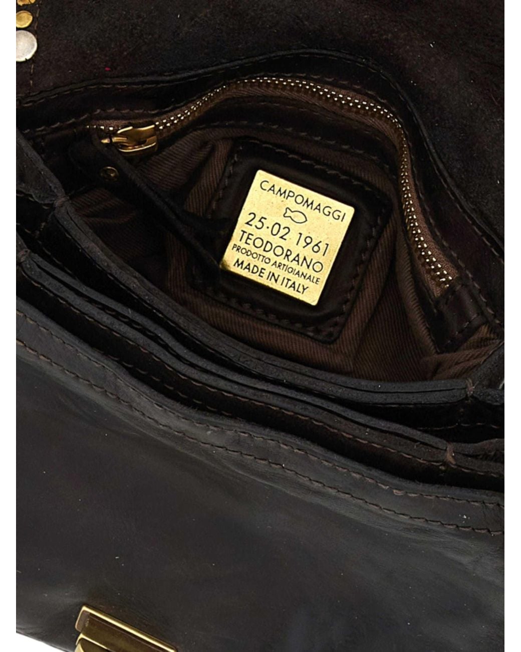 Campomaggi Black Studded Crossbody Shoulder Bag