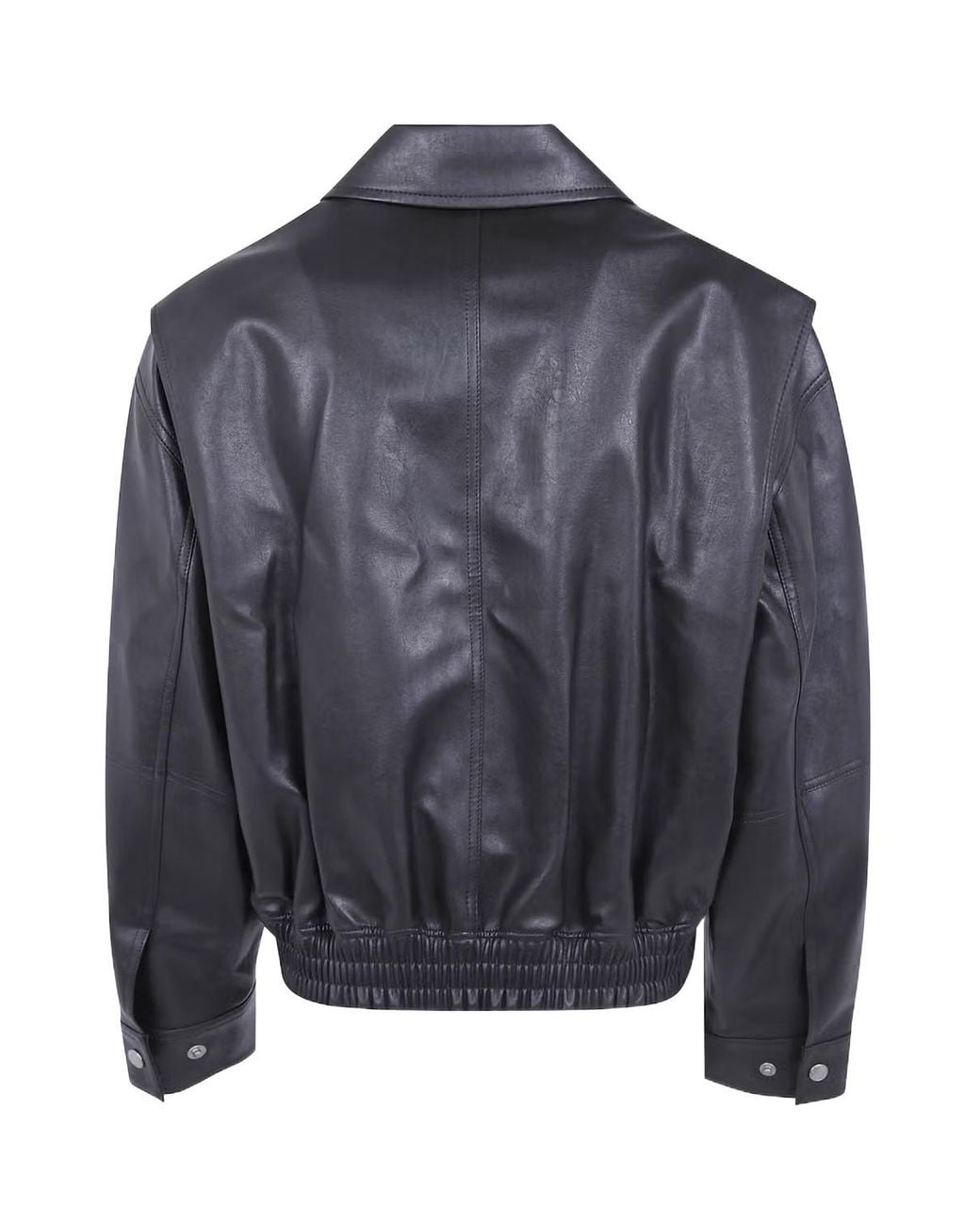 DUNST Blue Faux Leather Bomber Jacket for men