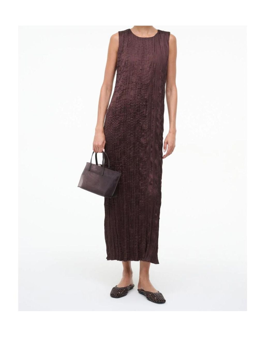 Staud Red Mizu Sleeveless Midi Dress