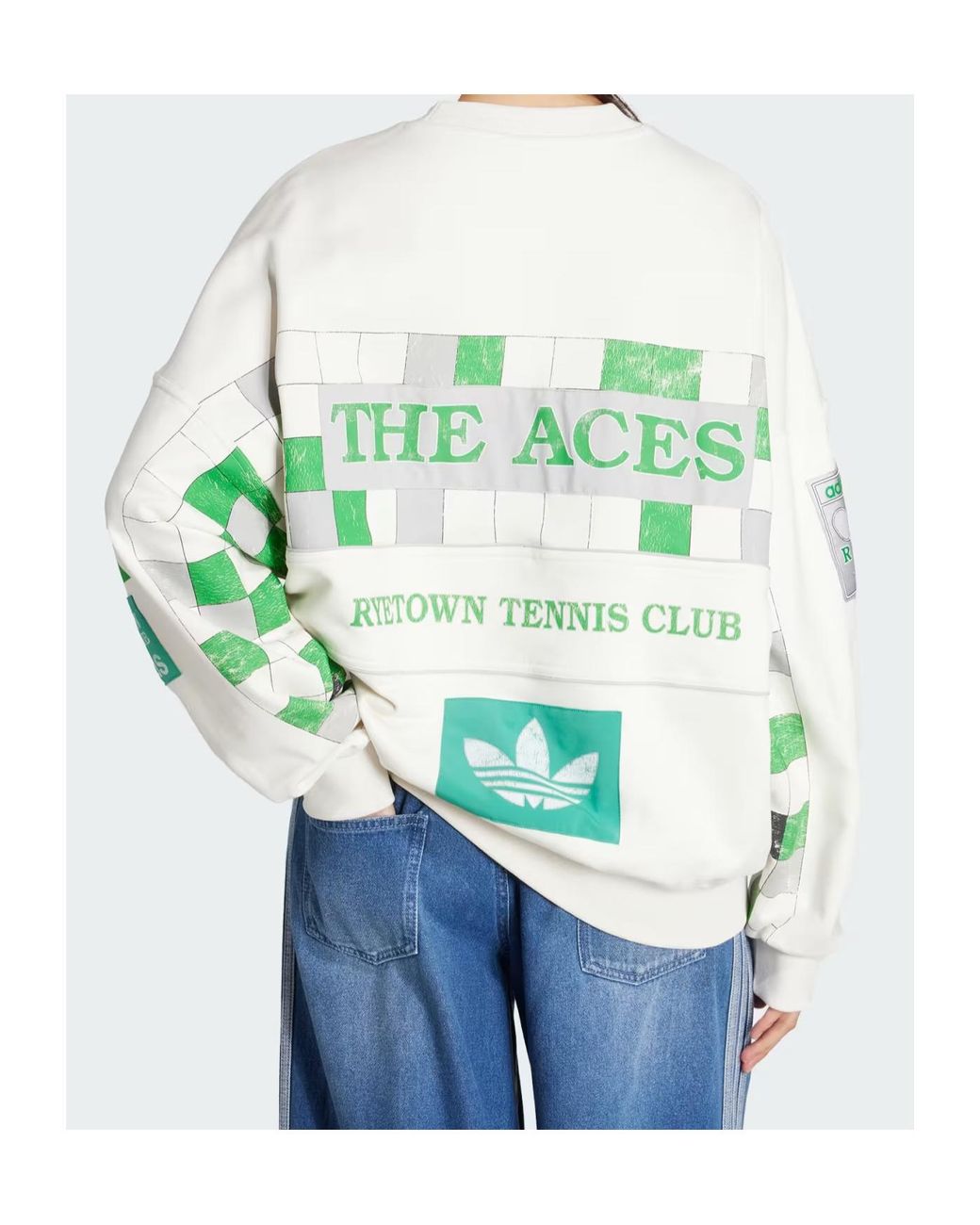 Adidas Originals Blue Checkers-Print Sweatshirt