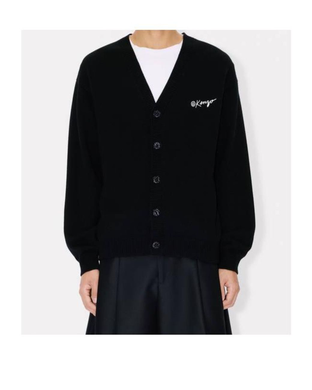 KENZO Black Wild Tiger Knitted Cardigan for men