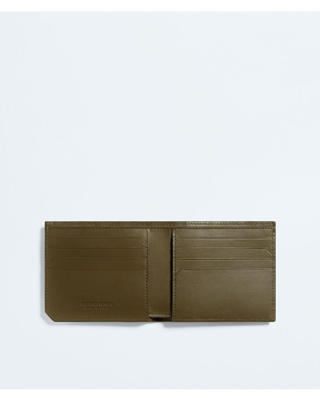 Bottega Veneta Green Intrecciato Piccolo Bi-Fold Wallet for men