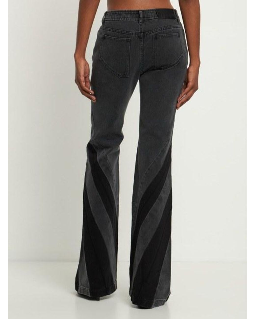 Dion Lee Black Flared Zip Low Rise Denim Jeans