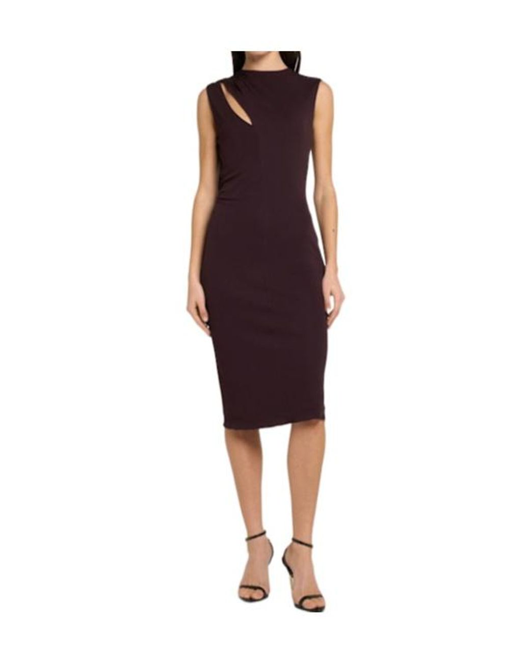 Tom Ford Purple Crewneck Thinstrap Dress