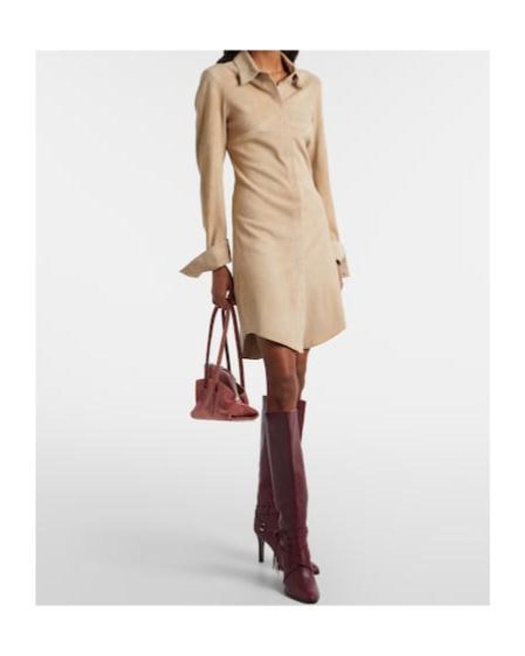 Stouls Natural Geraldine Suede Shirt Dress