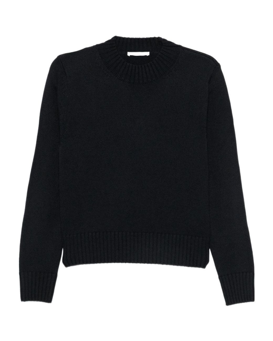 Zanone Black Ribbed-Knit Sweater
