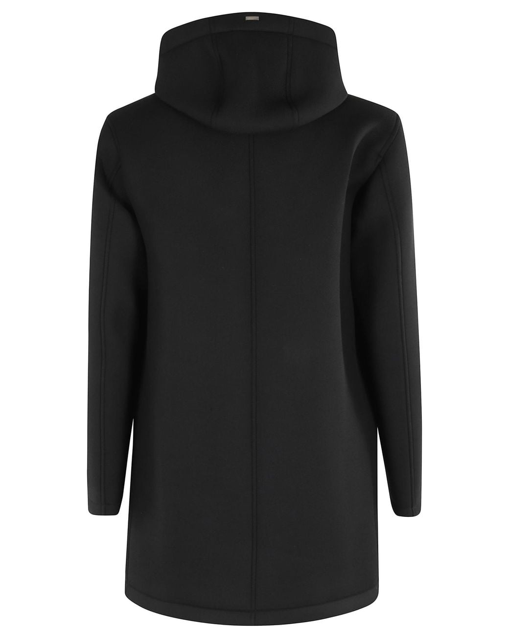 Herno Black Long Hooded Drawstring Coat for men