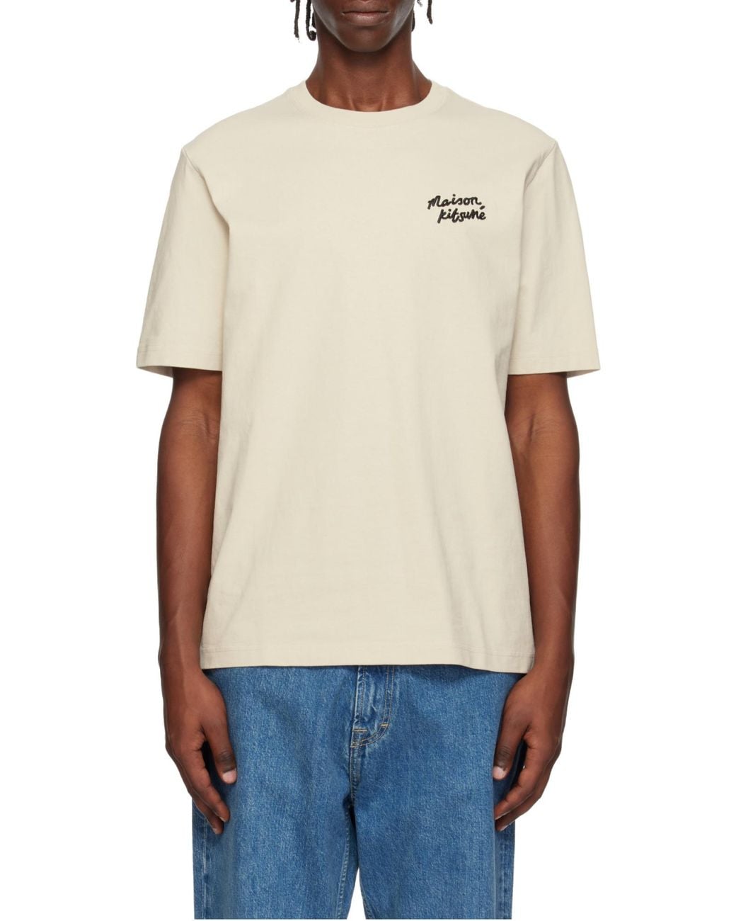 Maison Kitsuné White Maison Kitsuné Handwriting Comfort T-Shirt for men