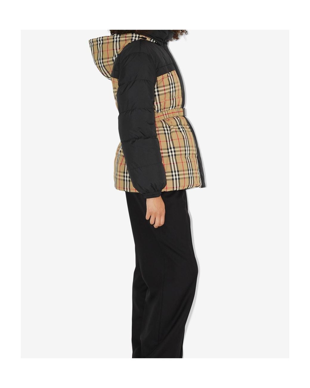 Burberry Black Belted-Waist Reversible Padded Jacket